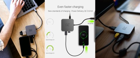 HUB USB 3.0 AK61 Green Cell
