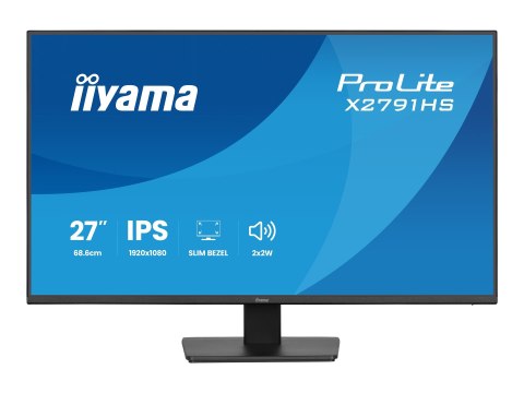 Iiyama ProLite X2791HS-B1 - Monitor LED - 27" - 1920 x 1080 Full HD (1080p) @ 120 Hz - IPS - 350 cd/m² - 1500:1 - 1 ms - HDMI, D