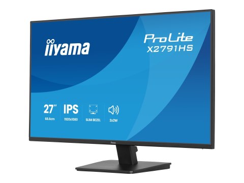 Iiyama ProLite X2791HS-B1 - Monitor LED - 27" - 1920 x 1080 Full HD (1080p) @ 120 Hz - IPS - 350 cd/m² - 1500:1 - 1 ms - HDMI, D