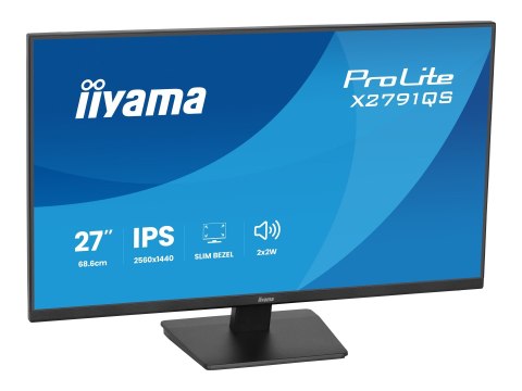 Iiyama ProLite X2791QS-B1 - Monitor LED - 27" - 2560 x 1440 QHD @ 75 Hz - IPS - 350 cd/m² - 1000:1 - 1 ms - HDMI, DisplayPort - 