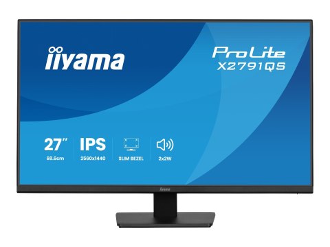 Iiyama ProLite X2791QS-B1 - Monitor LED - 27" - 2560 x 1440 QHD @ 75 Hz - IPS - 350 cd/m² - 1000:1 - 1 ms - HDMI, DisplayPort - 