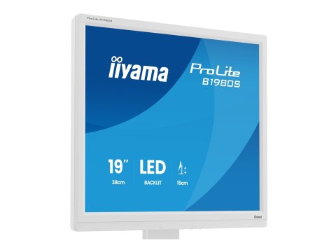 Iiyama ProLite B1980S-W1 - Monitor LED - 19" - 1280 x 1024 @ 75 Hz - TN - 250 cd/m² - 1000:1 - 3 ms - HDMI, DisplayPort - głośni