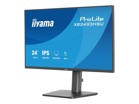 Iiyama ProLite XB2493HSU-B1 - Monitor LED - 24" (23.8" widoczny) - 1920 x 1080 Full HD (1080p) @ 120 Hz - IPS - 350 cd/m² - 1500