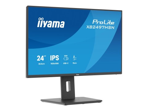 Iiyama ProLite XB2497HSN-B1 - Monitor LED - 24" (23.8" widoczny) - 1920 x 1080 Full HD (1080p) @ 100 Hz - IPS - 350 cd/m² - 1500