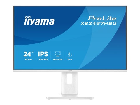 Iiyama ProLite XB2497HSU-W1 - Monitor LED - 24" (23.8" widoczny) - 1920 x 1080 Full HD (1080p) @ 120 Hz - IPS - 350 cd/m² - 1500