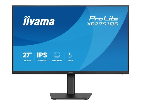 Iiyama ProLite XB2791QS-B1 - Monitor LED - 27" - 2560 x 1440 QHD @ 75 Hz - IPS - 350 cd/m² - 1000:1 - 1 ms - HDMI, DisplayPort -