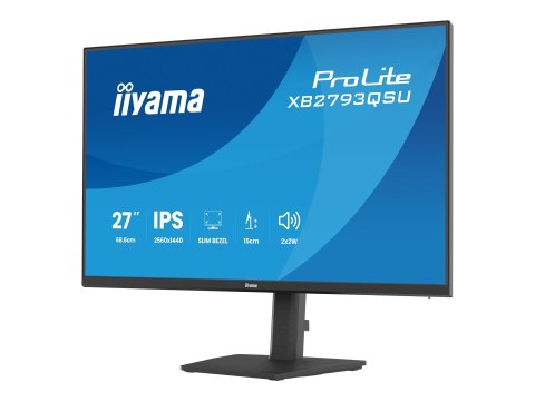 Iiyama ProLite XB2793QSU-B1 - Monitor LED - 27" - 2560 x 1440 QHD @ 75 Hz - IPS - 350 cd/m² - 1000:1 - 1 ms - HDMI, DisplayPort 