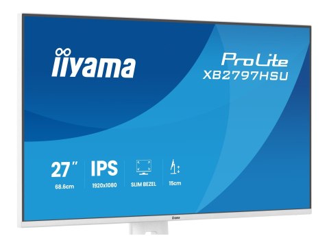 Iiyama ProLite XB2797HSU-W1 - Monitor LED - 27" - 1920 x 1080 Full HD (1080p) @ 120 Hz - IPS - 350 cd/m² - 1500:1 - 1 ms - HDMI,