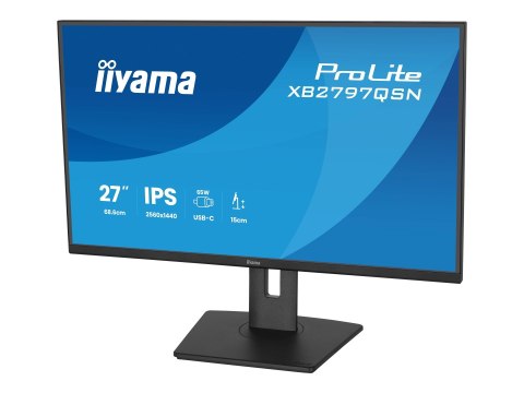 Iiyama ProLite XB2797QSN-B1 - Monitor LED - 27" - 2560 x 1440 QHD @ 75 Hz - IPS - 350 cd/m² - 1000:1 - 1 ms - HDMI, DisplayPort,
