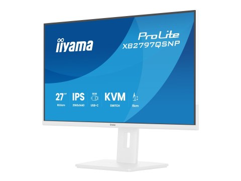 Iiyama ProLite XB2797QSNP-W1 - Monitor LCD - 27" - 2560 x 1440 QHD @ 75 Hz - IPS - 350 cd/m² - 1000:1 - 1 ms - HDMI, DisplayPort