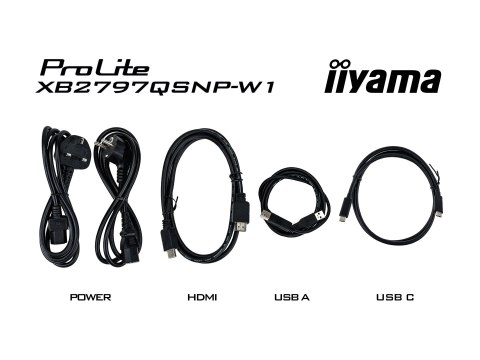 Iiyama ProLite XB2797QSNP-W1 - Monitor LCD - 27" - 2560 x 1440 QHD @ 75 Hz - IPS - 350 cd/m² - 1000:1 - 1 ms - HDMI, DisplayPort
