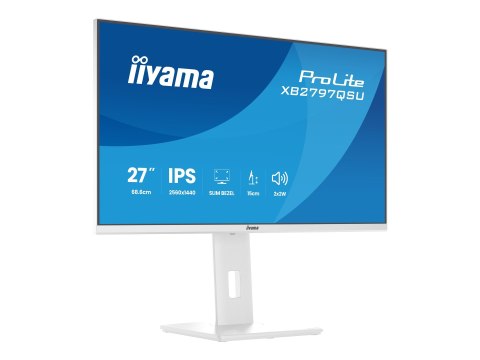 Iiyama ProLite XB2797QSU-W1 - Monitor LED - 27" - 2560 x 1440 QHD @ 75 Hz - IPS - 350 cd/m² - 1000:1 - 1 ms - 2xHDMI, DisplayPor