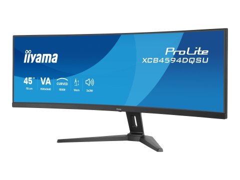 Iiyama ProLite XCB4594DQSU-B1 - Monitor LED - zaokrąglony - 45" (44.5" widoczny) - 5120 x 1440 Dual Quad HD @ 75 Hz - VA - 450 c