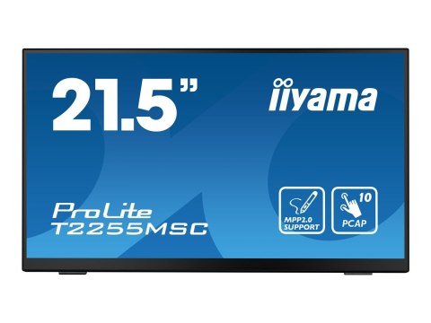 Iiyama ProLite T2255MSC-B1 - Monitor LED - 21.5" - ekran dotykowy - 1920 x 1080 Full HD (1080p) @ 60 Hz - IPS - 400 cd/m² - 1000