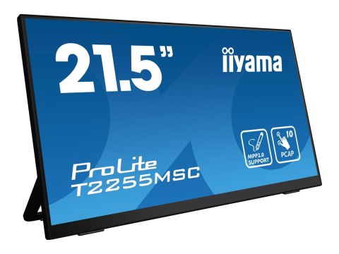 Iiyama ProLite T2255MSC-B1 - Monitor LED - 21.5" - ekran dotykowy - 1920 x 1080 Full HD (1080p) @ 60 Hz - IPS - 400 cd/m² - 1000