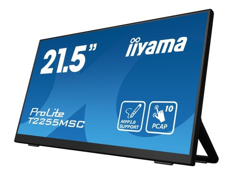 Iiyama ProLite T2255MSC-B1 - Monitor LED - 21.5" - ekran dotykowy - 1920 x 1080 Full HD (1080p) @ 60 Hz - IPS - 400 cd/m² - 1000