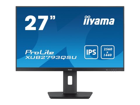 Iiyama ProLite XUB2793QSU-B7 - Monitor LED - 27" - 2560 x 1440 QHD @ 100 Hz - IPS - 300 cd/m² - 1300:1 - 1 ms - HDMI, DisplayPor
