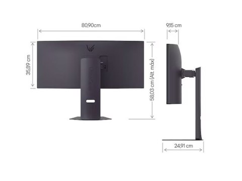 LG UltraGear 34G600A-B - Monitor LED - gaming - zaokrąglony - 34" - 3440 x 1440 UWQHD @ 160 Hz - VA - 300 cd/m² - 4000:1 - HDR10