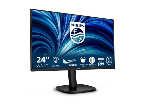 Philips 24B2U3601 - Monitor LED - 24" (23.8" widoczny) - 2560 x 1440 QHD @ 120 Hz - IPS - 1500:1 - HDMI, DisplayPort, USB-C - gł
