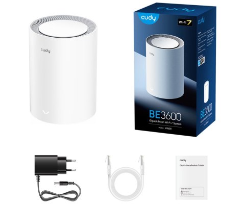 DOMOWY SYSTEM WI-FI MESH M3600(1-PACK) Wi-Fi 7 2.4 GHz, 5 GHz, 688 Mb/s + 2880 Mb/s CUDY