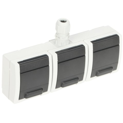 GNIAZDO NATYNKOWE POTRÓJNE AQUANT-2K-G3/EPN 250 V AC 16 A IP65 Elektro-Plast
