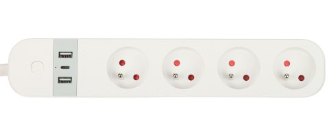 INTELIGENTNA LISTWA ZASILAJĄCA ATLO-WS95U-TUYA (4 GNIAZDA + 2 USB + 1 USB-C) Wi-Fi, Tuya Smart 1.5 m