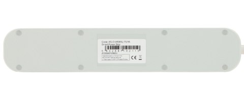 INTELIGENTNA LISTWA ZASILAJĄCA ATLO-WS95U-TUYA (4 GNIAZDA + 2 USB + 1 USB-C) Wi-Fi, Tuya Smart 1.5 m