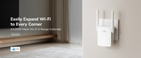 UNIWERSALNY WZMACNIACZ SIECI BEZPRZEWODOWEJ RE1500 Wi-Fi 6 2.4 GHz, 5 GHz CUDY