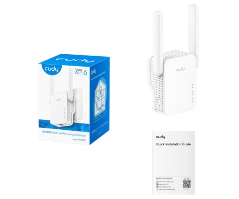 UNIWERSALNY WZMACNIACZ SIECI BEZPRZEWODOWEJ RE1500 Wi-Fi 6 2.4 GHz, 5 GHz CUDY