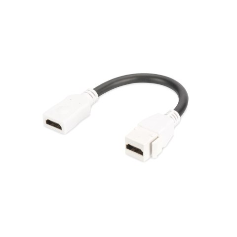Moduł Keystone DIGITUS HDMI z kablem 12cm łącznik do gniazd i pustych paneli żeński/żeński biały