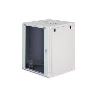 Szafa sieciowa wisząca jednosekcyjna DIGITUS Dynamic 19" 16U, 600x600, drzwi szyba, szary, niezmontowana, 60kg