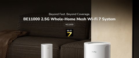 DOMOWY SYSTEM WI-FI MESH M11000(2-PACK) Wi-Fi 7 2.4 GHz, 5 GHz, 6 GHz 688 Mb/s + 4324 Mb/s + 5765 Mb/s CUDY