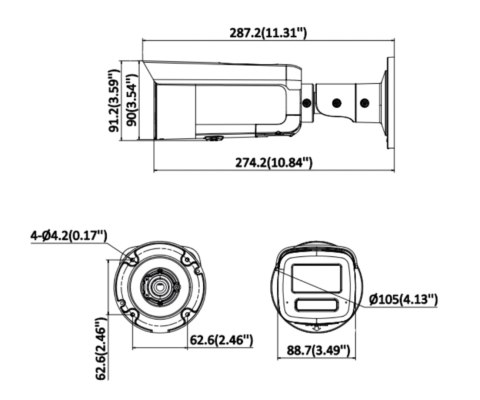 KAMERA IP DS-2CD2T126G3-IS2UY/SL(2.8)(EF)BLACK AcuSense - 12 Mpx 2.8 mm Hikvision