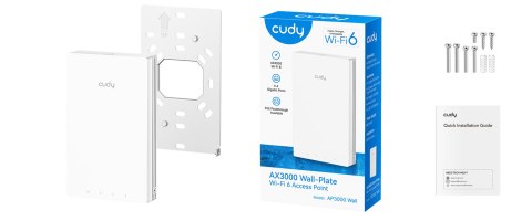PUNKT DOSTĘPOWY AP3000 WALL Wi-Fi 6 2.4 GHz 5 GHz 574 Mb/s + 2402 Mb/s CUDY