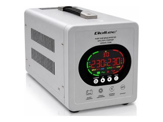 Qoltec - UPS - pure sine wave, with AVR, LCD, LiFePO4 AGM GEL - AC 230 V / DC 12 V - 720 wat - 1000 VA - bez baterii - złącza wy