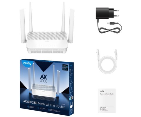 ROUTER WR3000P Wi-Fi 6 2.4 GHz, 5 GHz 574 Mb/s + 2402 Mb/s CUDY