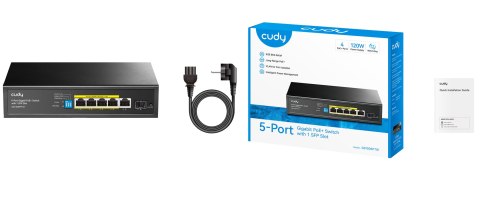 SWITCH POE GS1005PTS1 4-PORTOWY + 1X UPLINK + 1X SFP CUDY