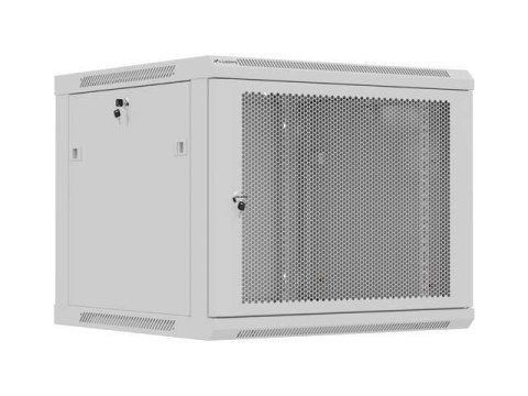 Szafa instalacyjna Rack Lanberg wisząca 19" 9U 600x600 szara drzwi perforowane (flat pack)