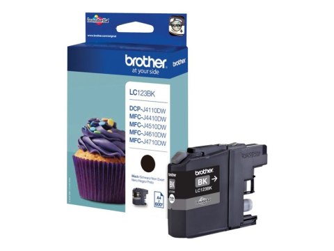 Brother LC123BK - Wysoka Wydajność - czarny - oryginał - pojemnik na tusz - dla Brother DCP-J100, DCP-J105, DCP-J132W, DCP-J4110