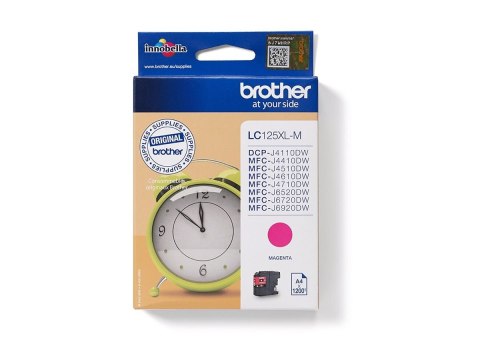 Brother LC125XLM - Super Wysokie Wyniki - magenta - oryginał - pojemnik na tusz - dla Brother DCP-J4110DW