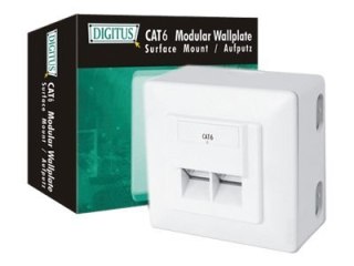 DIGITUS DN-9006-N - Gniazdko montowane do powierzchni - do montażu na ścianie - CAT 6 - STP - RJ-45 X 2 - RAL 9010
