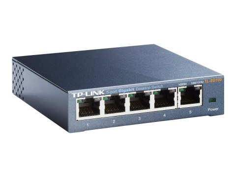 TP-Link TL-SG105 5-Port Metal Gigabit Switch - Przełącznik - niezarządzalny - 5 x 10/100/1000 - stacjonarny