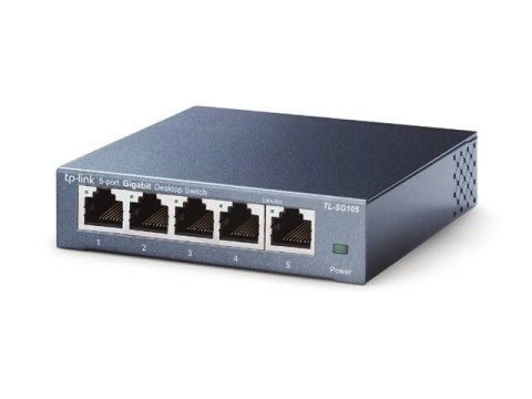 TP-Link TL-SG105 5-Port Metal Gigabit Switch - Przełącznik - niezarządzalny - 5 x 10/100/1000 - stacjonarny