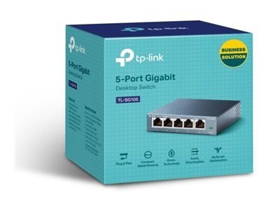 TP-Link TL-SG105 5-Port Metal Gigabit Switch - Przełącznik - niezarządzalny - 5 x 10/100/1000 - stacjonarny