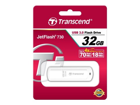 Transcend JetFlash 730 - Pendrive USB - 32 GB - USB 3.0 - biały