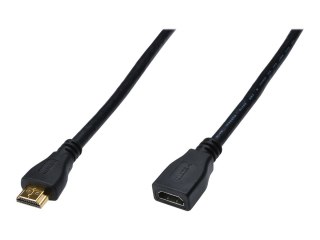 ASSMANN HDMI High Speed - Przedłużacz HDMI z Ethernet - HDMI żeński do HDMI męski - 5 m - potrójnie ekranowany - czarny