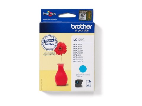 Brother LC121C - Cyjan - oryginał - pojemnik na tusz - dla Brother DCP-J100, DCP-J105, DCP-J132W, DCP-J552DW, DCP-J752DW