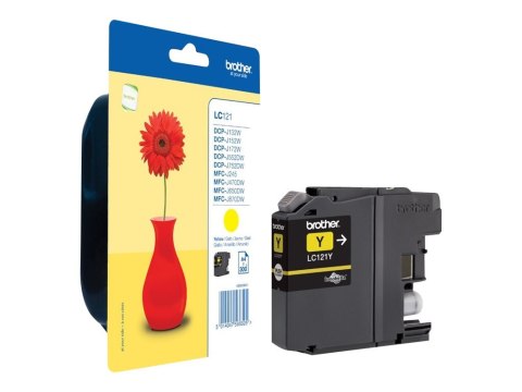 Brother LC121Y - Żółty - oryginał - pojemnik na tusz - dla Brother DCP-J100, DCP-J105, DCP-J132W, DCP-J552DW, DCP-J752DW