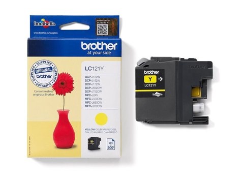 Brother LC121Y - Żółty - oryginał - pojemnik na tusz - dla Brother DCP-J100, DCP-J105, DCP-J132W, DCP-J552DW, DCP-J752DW