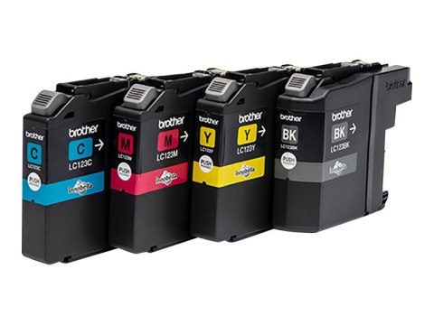 Brother LC123 - 4 szt. - czarny, żółty, cyjan, magenta - oryginał - kopuła - pojemnik na tusz - dla Brother DCP-J100, DCP-J105, 